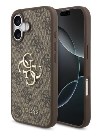 GUESS Калъф Apple iPhone 17, PU 4G Metal Logo, /кафяв/ - GUHCP17S4GMGBR