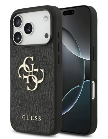 GUESS Калъф Apple iPhone 17 Pro Max, PU 4G Metal Logo, /сив/ - GUHCP17X4GMGGR