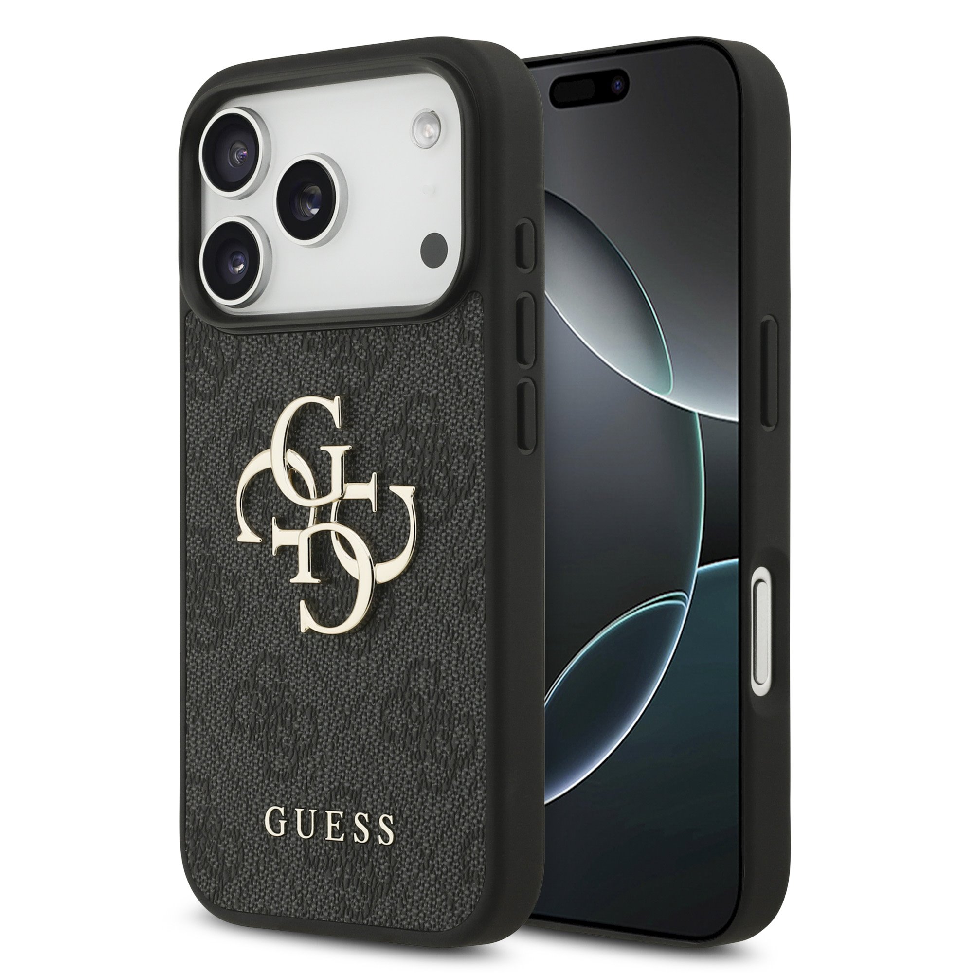 GUESS Калъф Apple iPhone 17 Pro Max, PU 4G Metal Logo, /сив/ - GUHCP17X4GMGGR