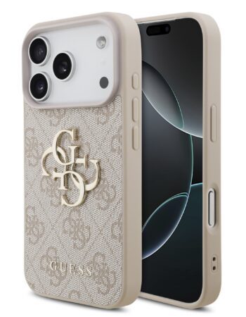 GUESS Калъф Apple iPhone 17 Pro Max, PU 4G Metal Logo, /розов/ - GUHCP17X4GMGPI