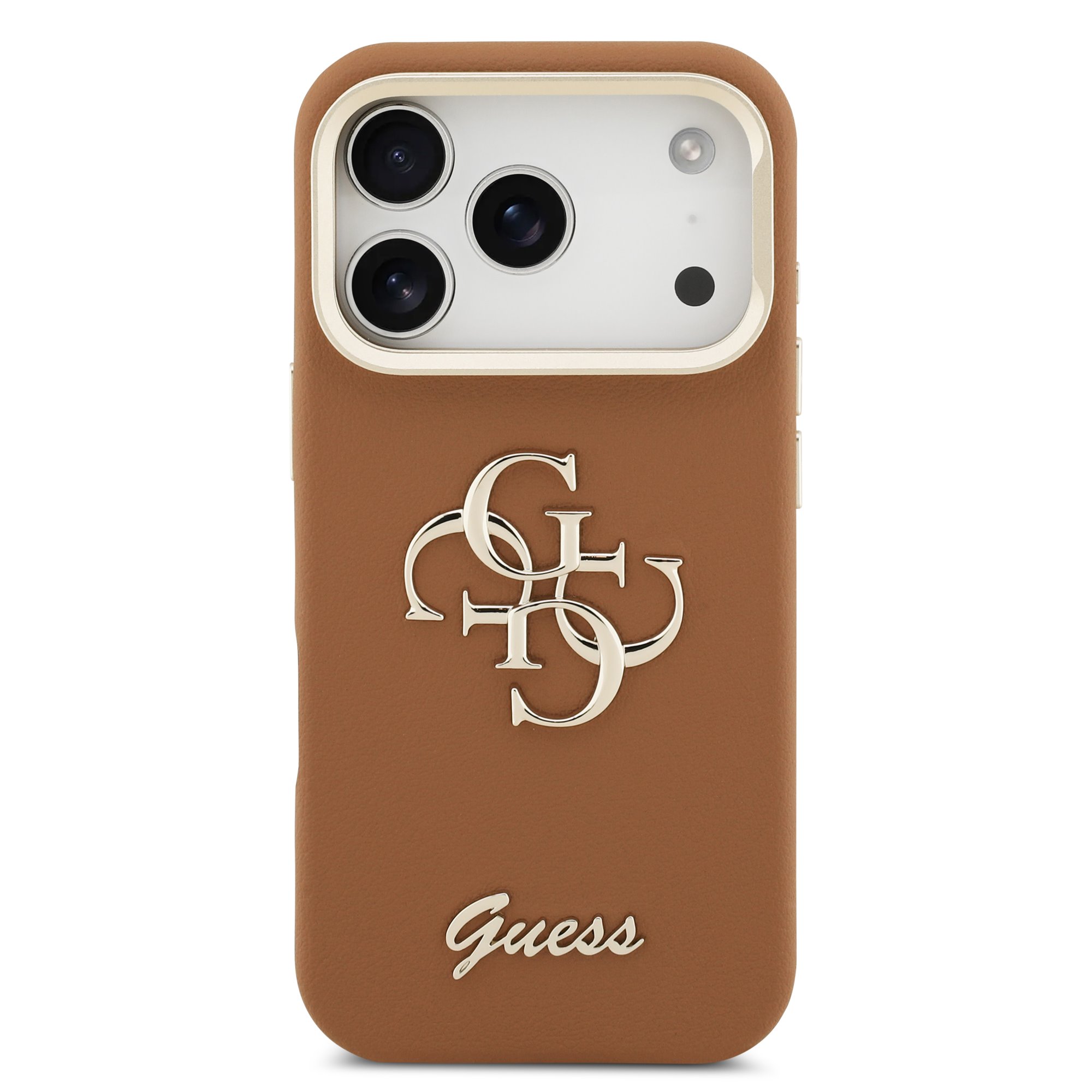 GUESS Калъф Apple iPhone 17 Pro, PU Grained 4G Logo Stand Camera Frame, кафяв - GUHCP17LPCS4GSW – снимка 3