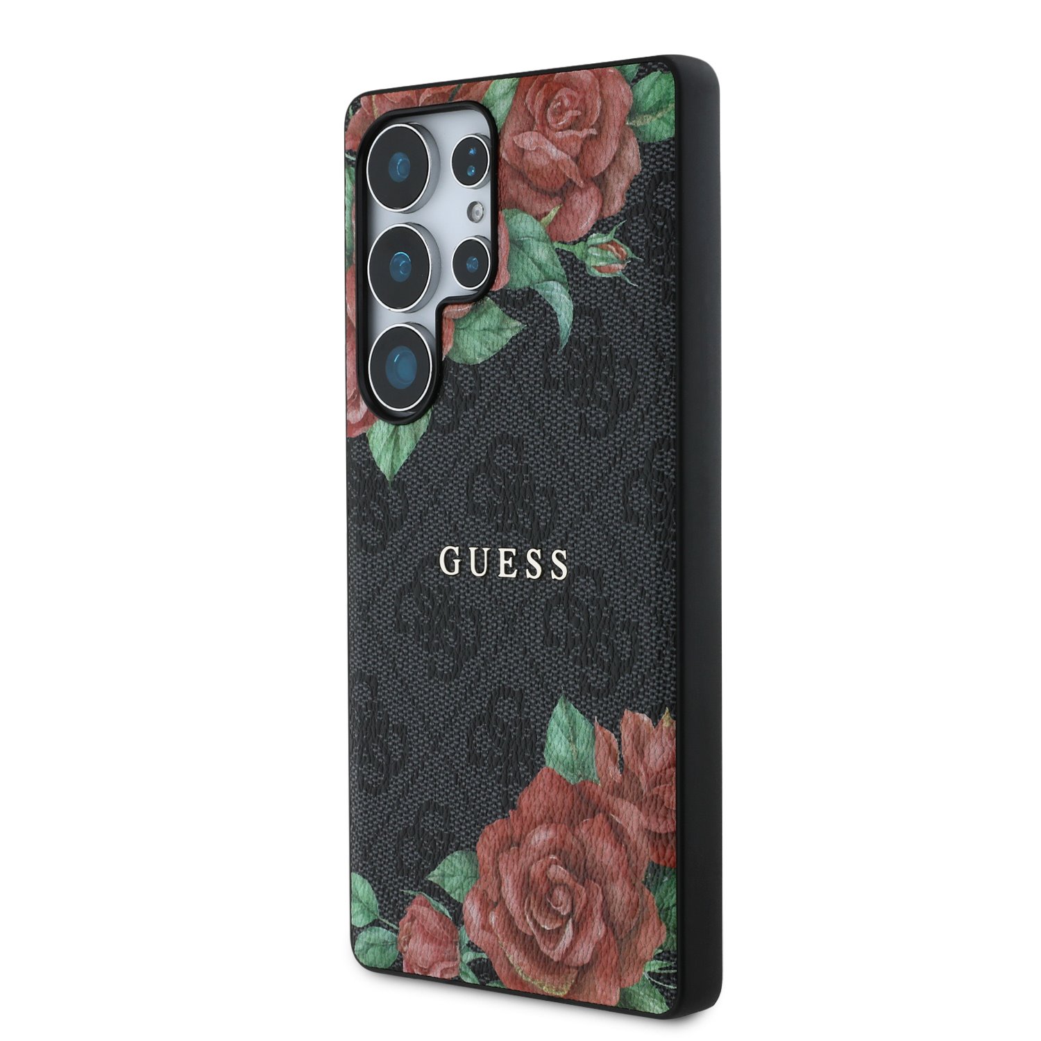 GUESS Калъф Samsung S25 Ultra, PU Leather 4G Flowers Print Metal Classic Logo MagSafe, черен - GUHMS25LP4ROPEMCK – снимка 2