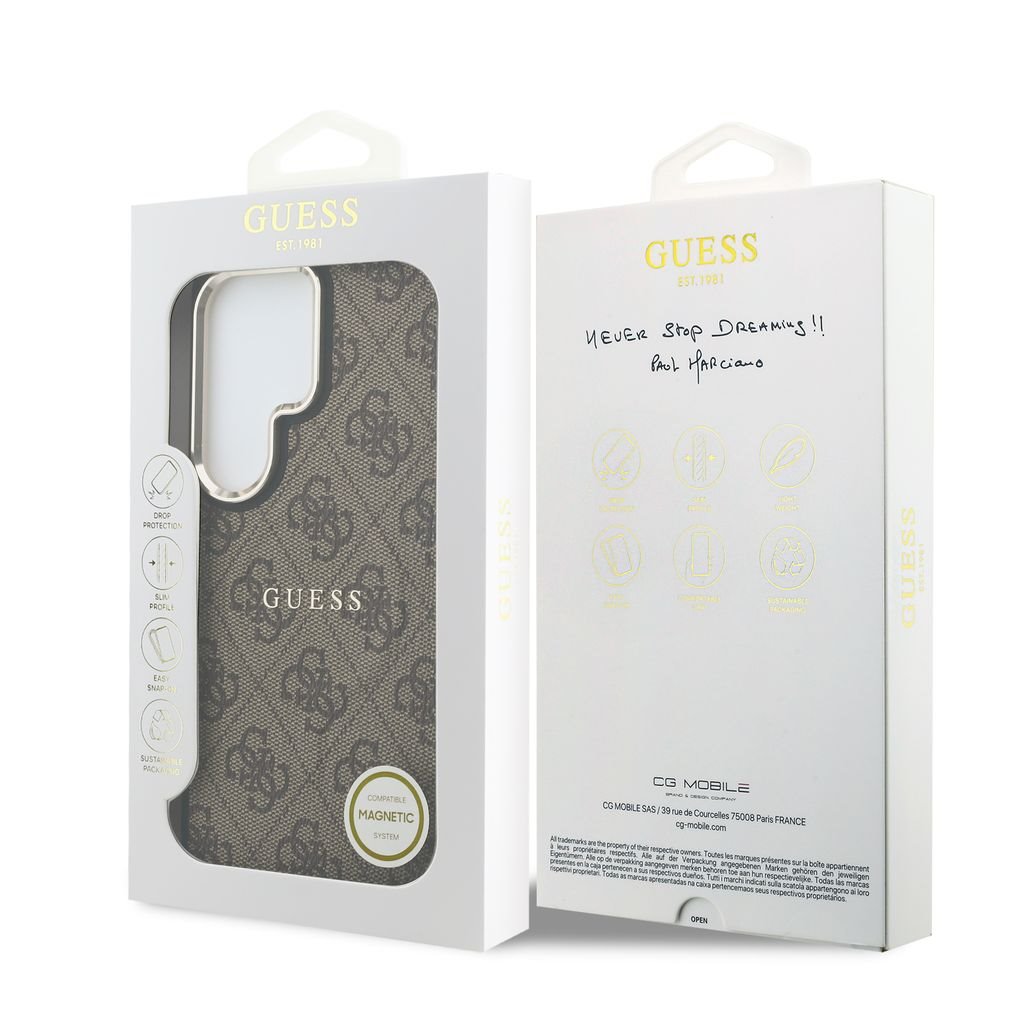 GUESS Калъф Samsung S26 Ultra, PU Leather 4G Gold Frame MagSafe /кафяв/ - GUHMS26LP4MSEGCW – снимка 2