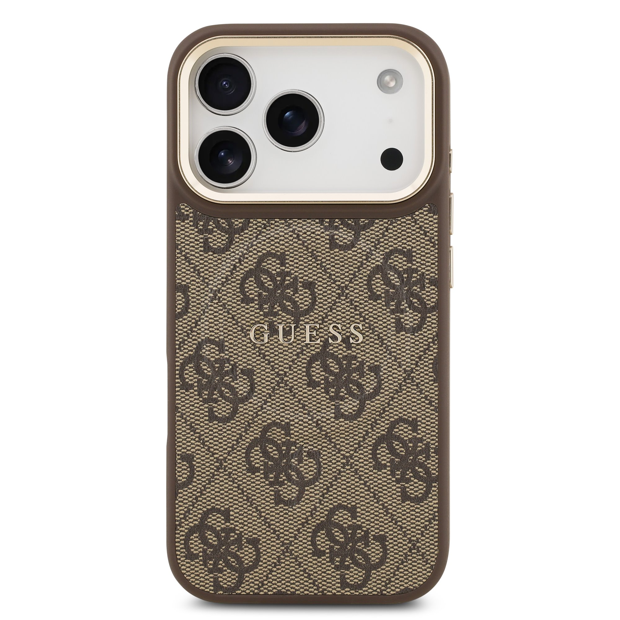 GUESS Калъф Apple iPhone 17 Pro, PU Leather 4G Gold Frame MagSafe, кафяв - GUHMP17LP4MSEGCW – снимка 3