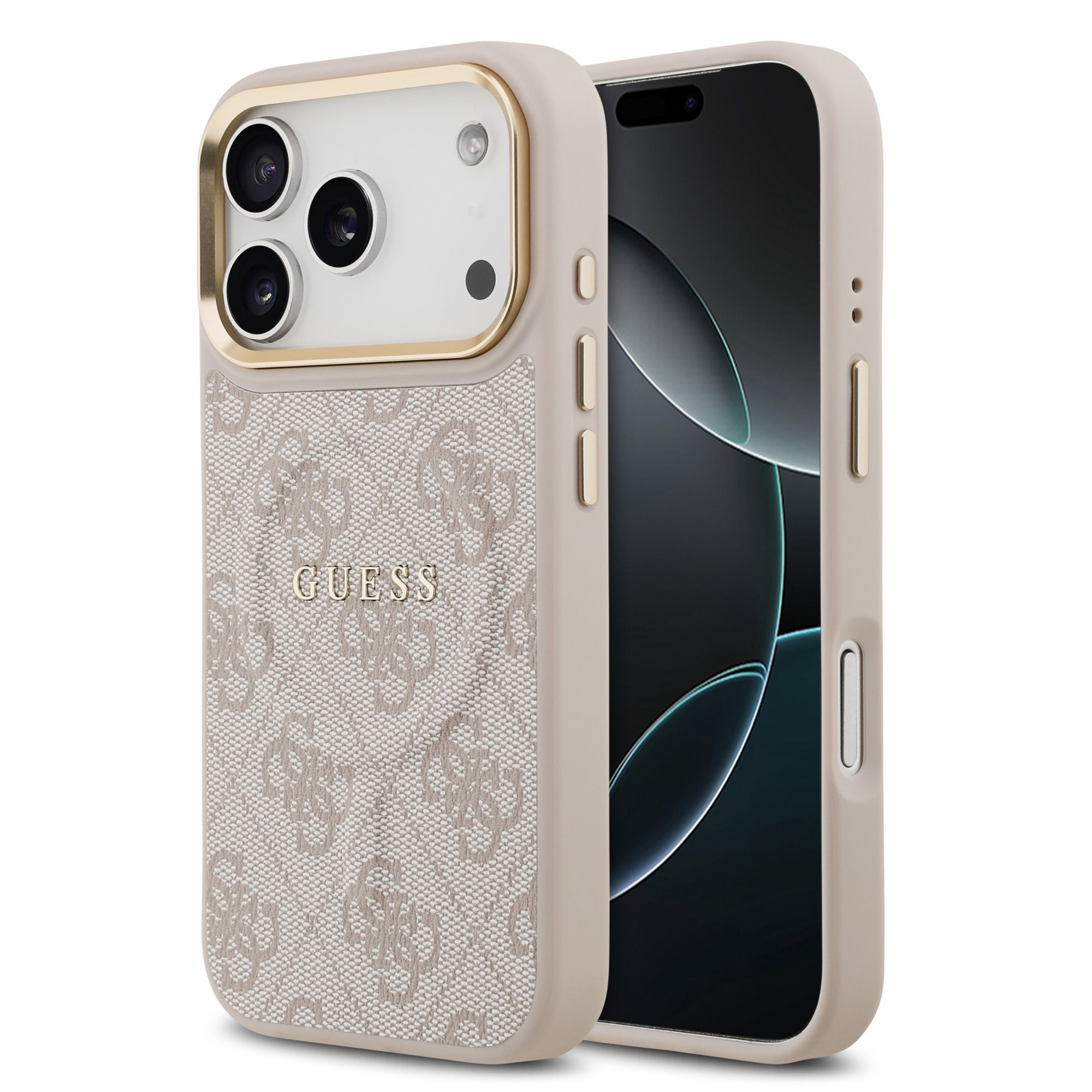 GUESS Калъф Apple iPhone 17 Pro, PU Leather 4G Gold Frame MagSafe, розов - GUHMP17LP4MSEGCP