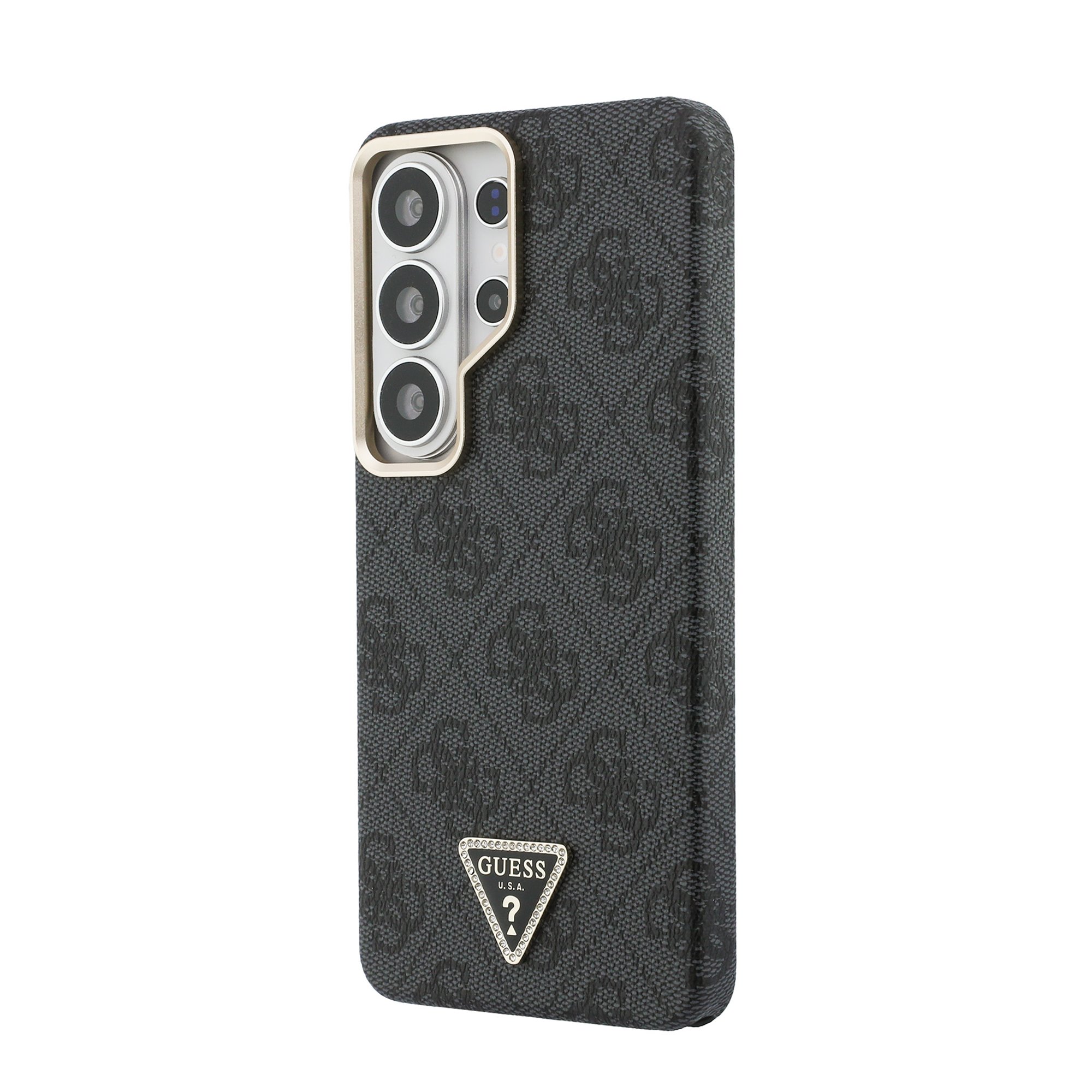 GUESS Калъф Samsung S26 Ultra, PU Leather 4G Strass Triangle Logo Gold Frame MagSafe, /черен/ - GUHMS26LP4GTDGMK – снимка 3