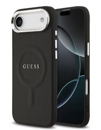 GUESS Калъф Apple iPhone 17 Air, PU Saffiano MagSafe, черен - GUHMP17MPSAREGSK