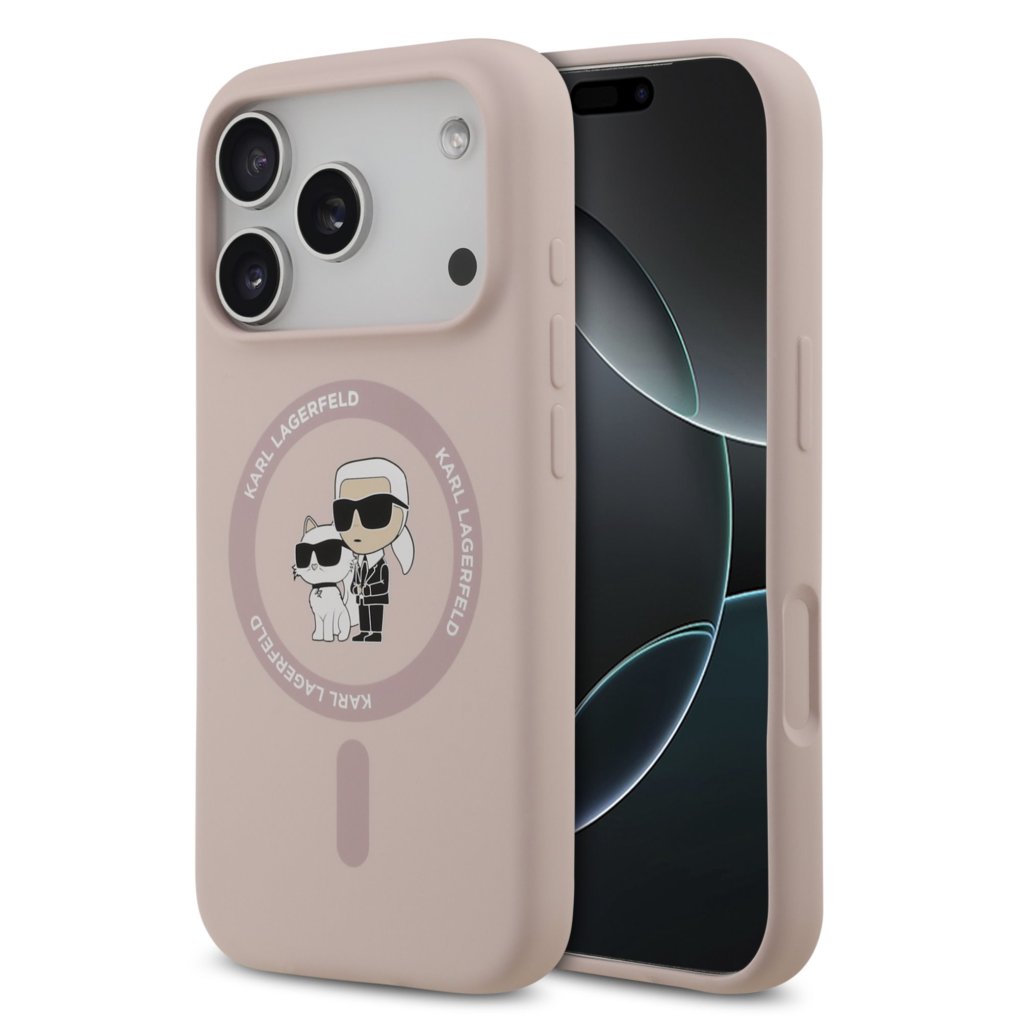 Karl Lagerfeld Калъф Apple iPhone 17 Pro, Liquid Silicone K/C MagSafe /розов/ - KLHMP17LSCMKCRHP