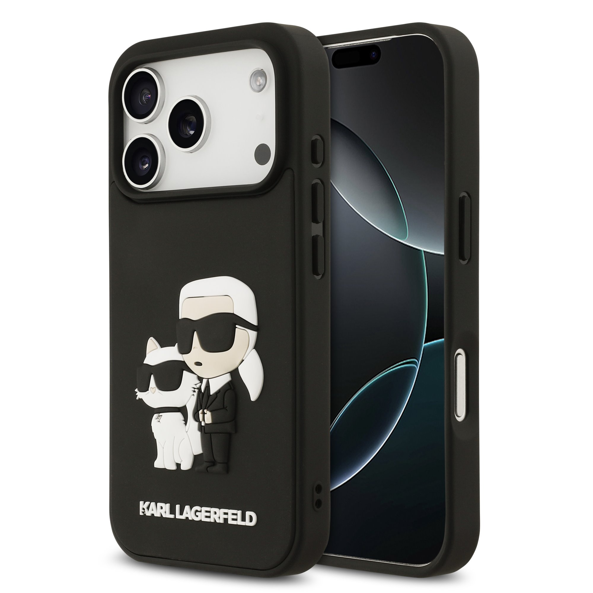 Karl Lagerfeld Калъф Apple iPhone 17 Pro, 3D Rubber K/C /черен/ - KLHCP17L3DRKCNK