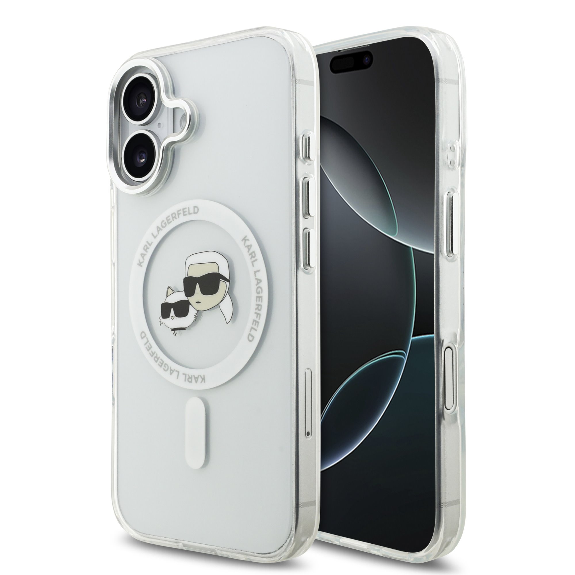 Karl Lagerfeld Калъф Apple iPhone 17 Pro, IML K/C Heads Metal Frame MagSafe /прозрачен/ - KLHMP17LHLSKCH