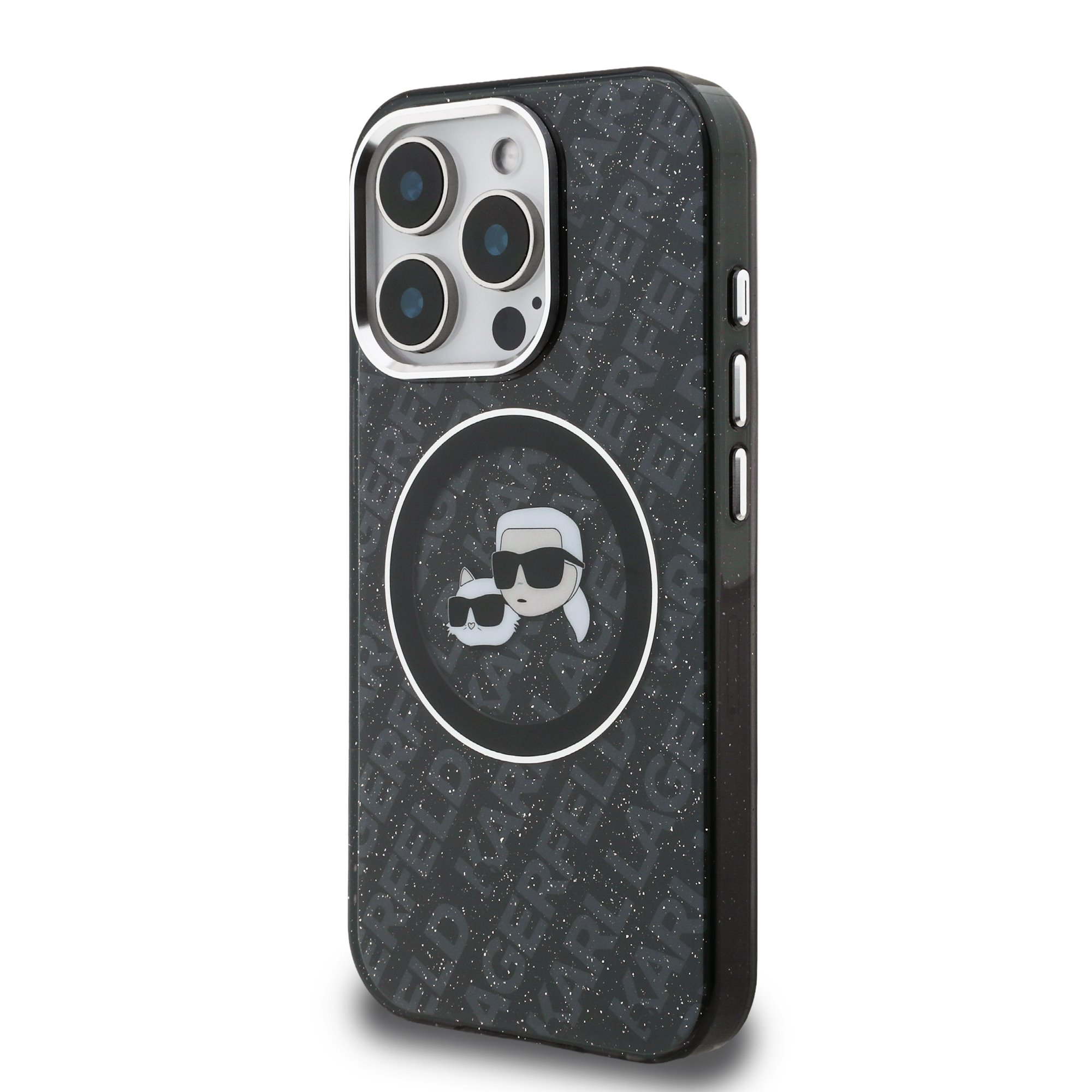Karl Lagerfeld Калъф Apple iPhone 15 Pro, IML K/C Heads Repeated Logo MagSafe /черен/ - KLHMP15LHMKBKCHK – снимка 2
