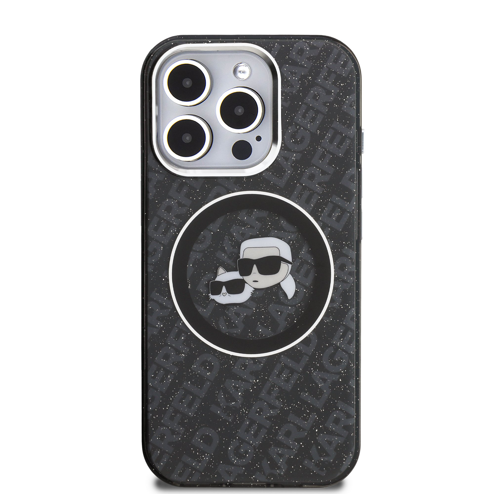 Karl Lagerfeld Калъф Apple iPhone 15 Pro, IML K/C Heads Repeated Logo MagSafe /черен/ - KLHMP15LHMKBKCHK – снимка 3
