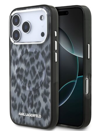 Karl Lagerfeld Калъф Apple iPhone 17 Pro, IML Leopard MagSafe /сив/ - KLHMP17LHDLEOICK
