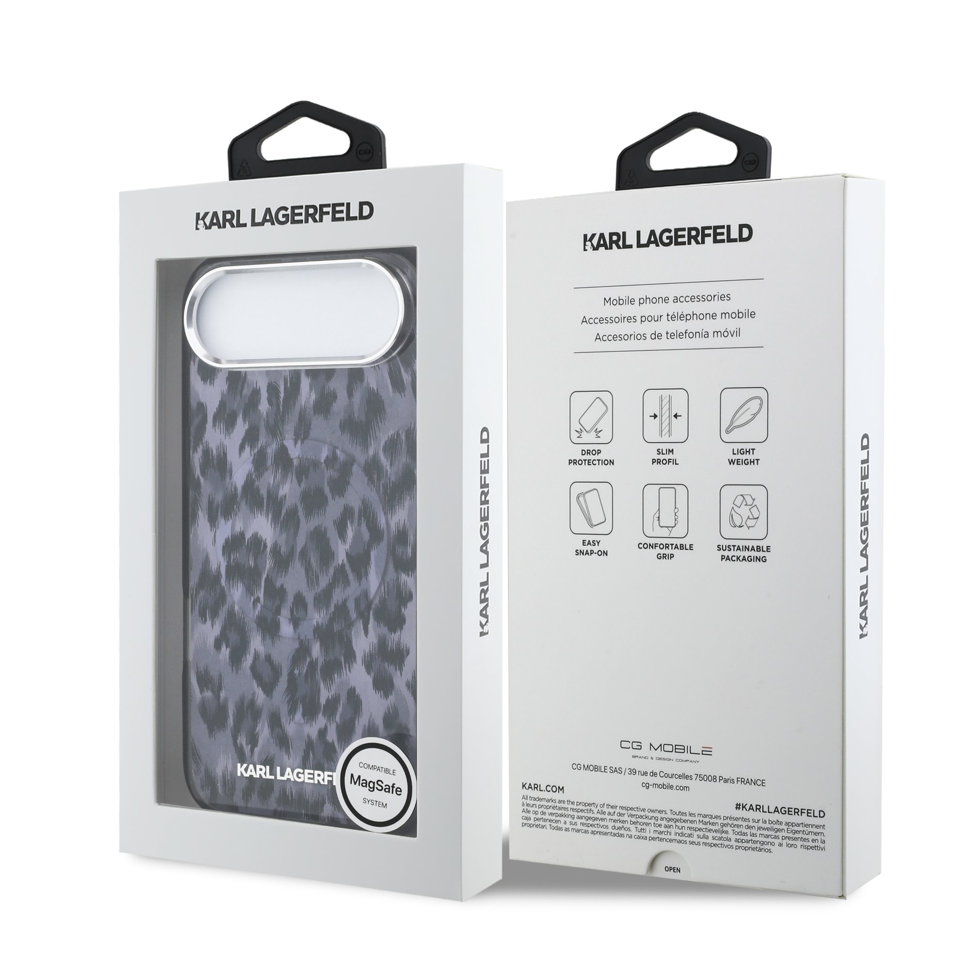 Karl Lagerfeld Калъф Apple iPhone 17 Air, IML Leopard MagSafe /сив/ - KLHMP17MHDLEOICK – снимка 2