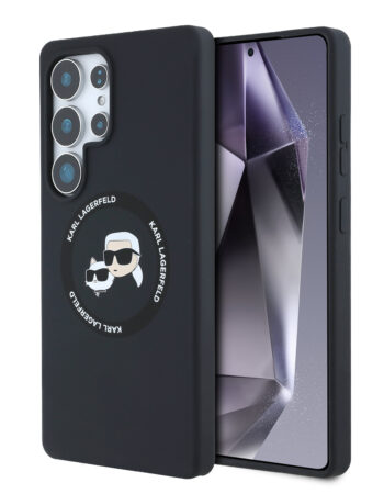 Karl Lagerfeld Калъф Samsung S25 Ultra, Liquid Silicone K&CH Heads MagSafe /черен/ - KLHMS25LSKCHTCK
