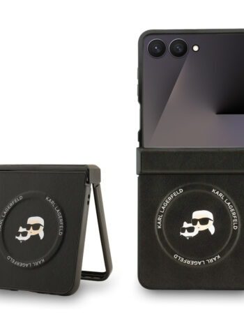 Karl Lagerfeld Калъф Samsung Z Flip 7, PU Karl and Choupette Heads Magnetic /черен/ - KLHMZF7PSMLRKCK