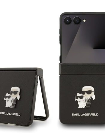 Karl Lagerfeld Калъф Samsung Z Flip 7, PU Saffiano Karl and Choupette /черен/ - KLHCZF7SAPKCNPK