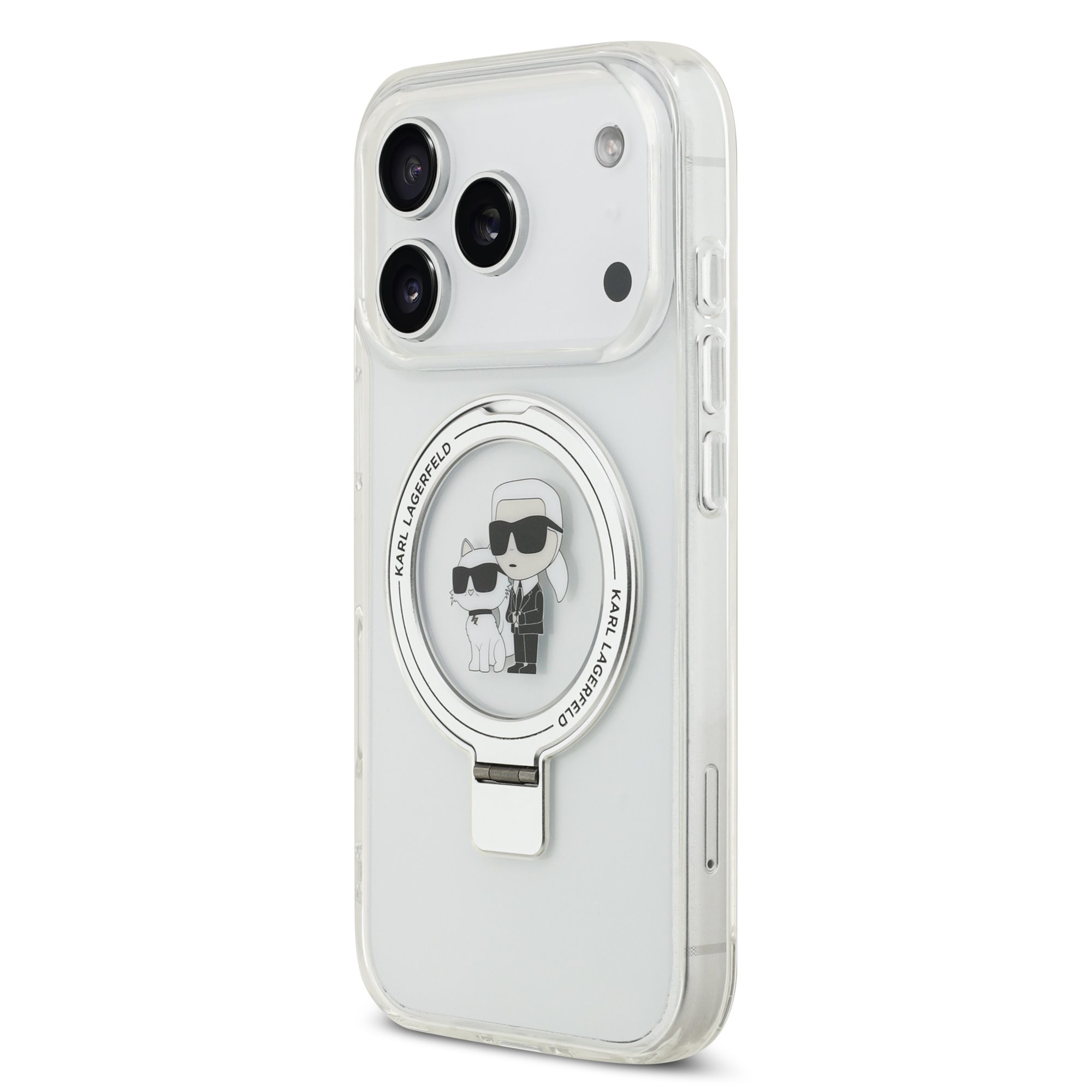 Karl Lagerfeld Калъф Apple iPhone 17 Pro, Ringstand K/C MagSafe /бял/ - KLHMP17LHMRSKCH – снимка 2