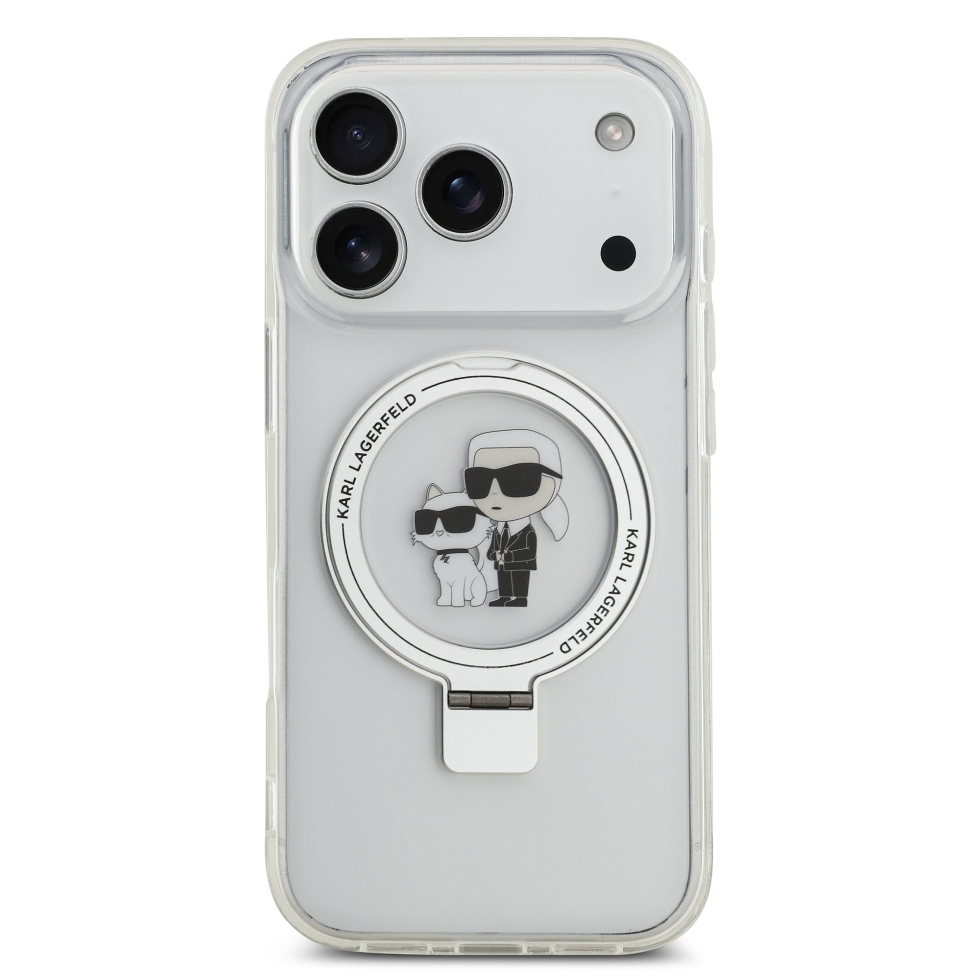 Karl Lagerfeld Калъф Apple iPhone 17 Pro, Ringstand K/C MagSafe /бял/ - KLHMP17LHMRSKCH – снимка 3