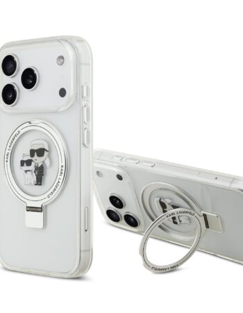 Karl Lagerfeld Калъф Apple iPhone 17 Pro, Ringstand K/C MagSafe /бял/ - KLHMP17LHMRSKCH