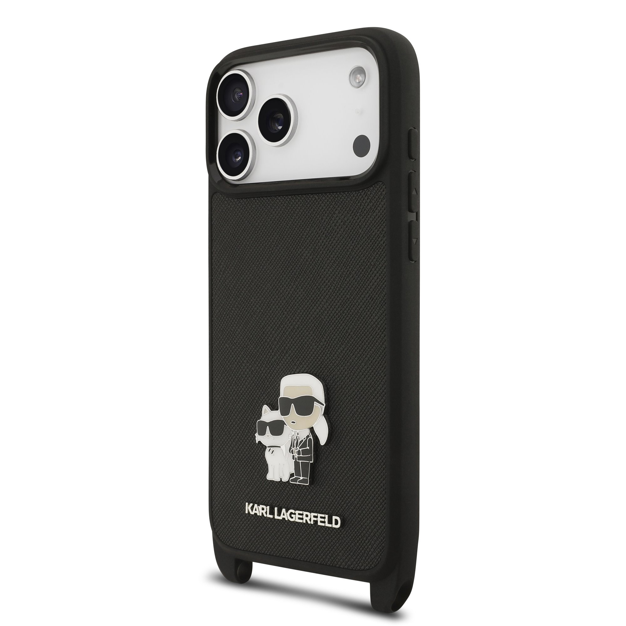 Karl Lagerfeld Калъф Apple iPhone 17 Pro, Saffiano Metal K/C + Crossbody Strap /черен/ - KLHCP17LSAKCPBK – снимка 2