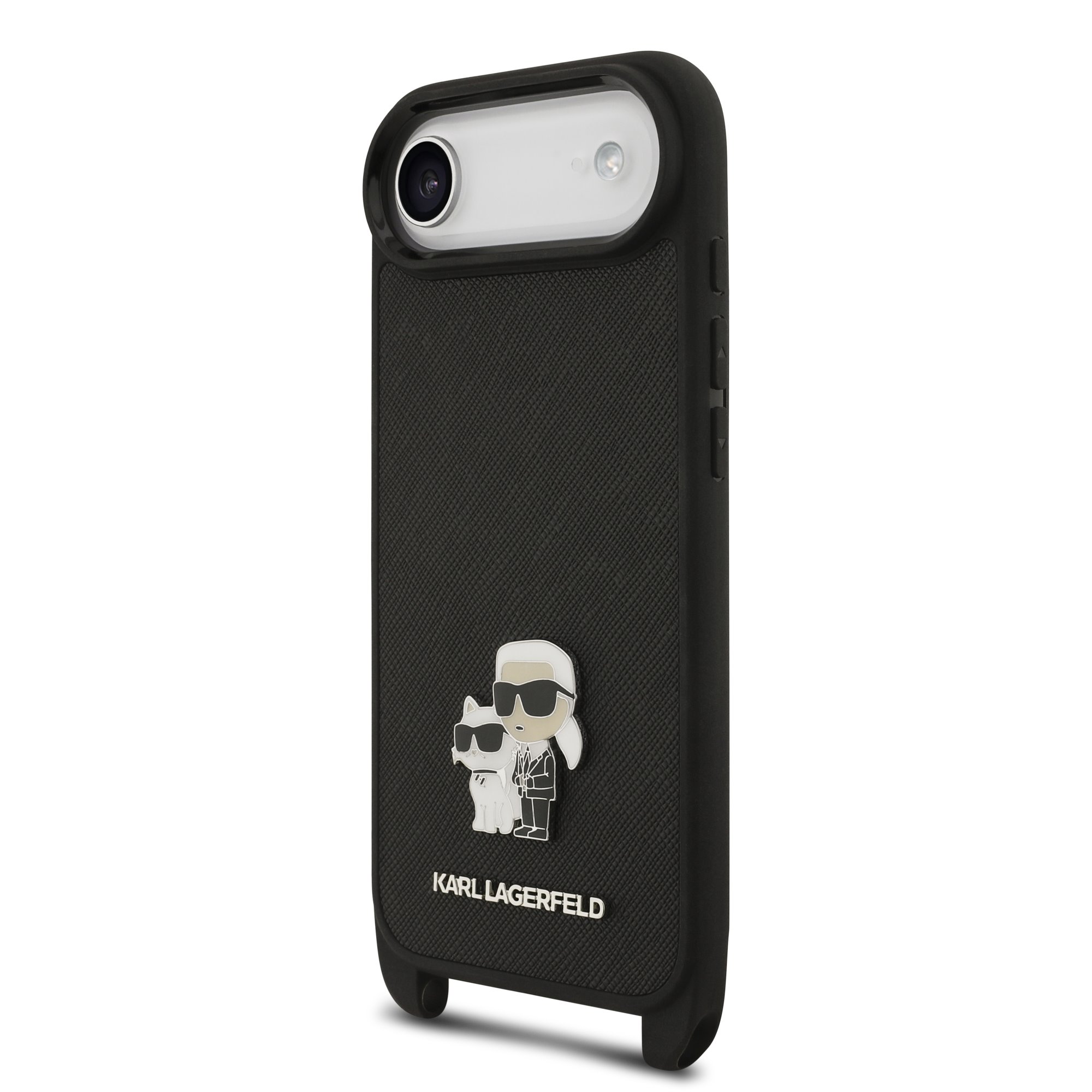 Karl Lagerfeld Калъф Apple iPhone 17 Air, Saffiano Metal K/C + Crossbody Strap /черен/ - KLHCP17MSAKCPBK – снимка 2