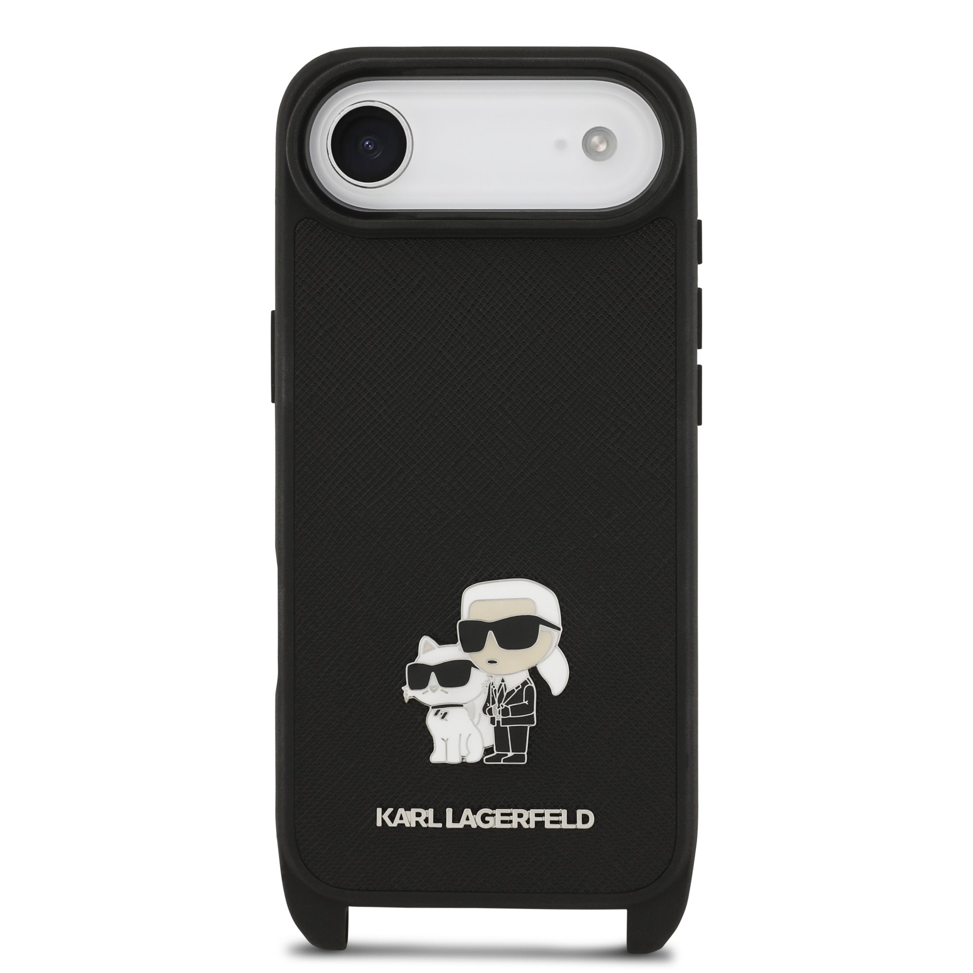 Karl Lagerfeld Калъф Apple iPhone 17 Air, Saffiano Metal K/C + Crossbody Strap /черен/ - KLHCP17MSAKCPBK – снимка 3