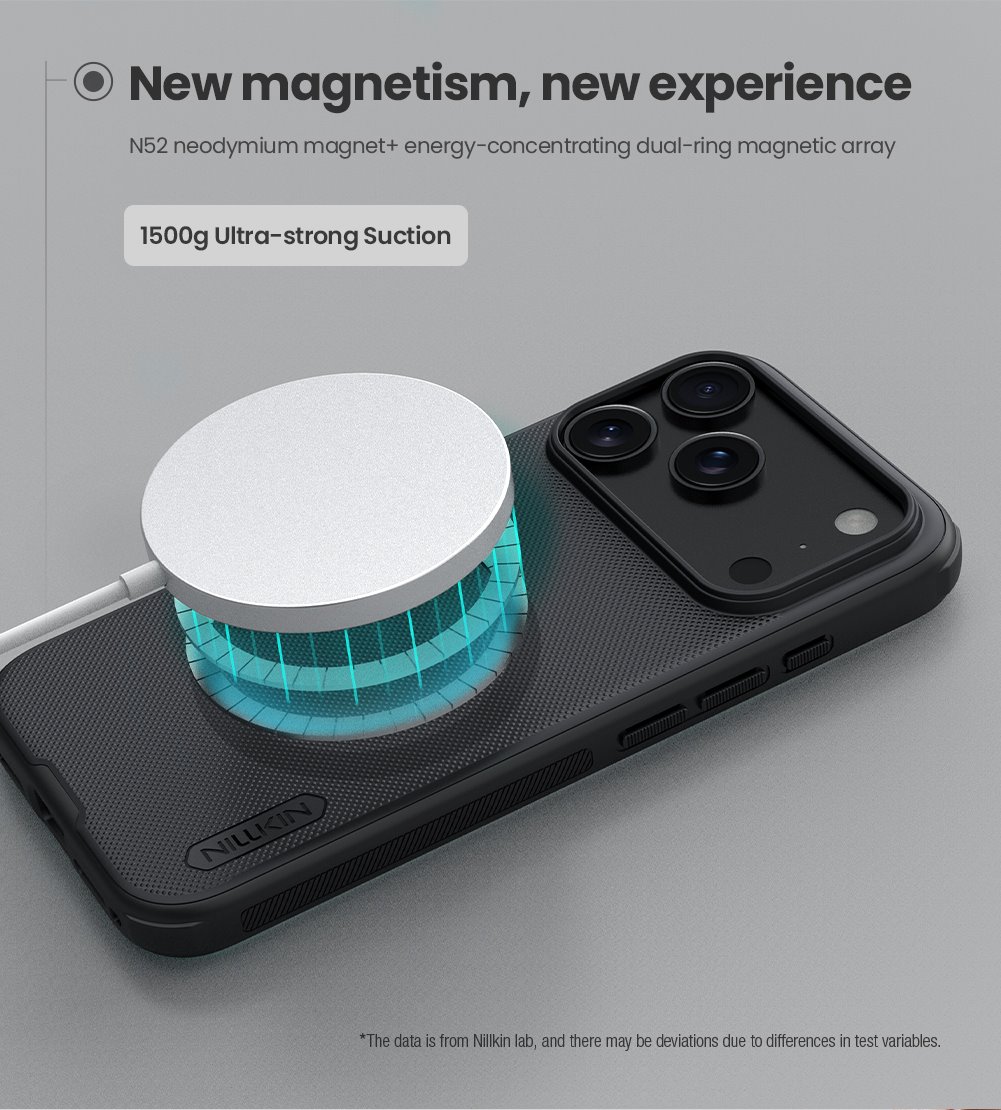 NILLKIN Калъф Apple iPhone 17 Pro, Super Frosted Shield MagSafe /черен/ – снимка 3