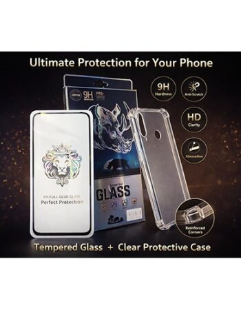 Комплект Full Glue стъклен протектор + Clean Armor гръб iPhone 13