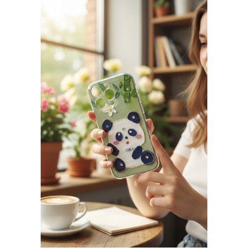Кейс Хамелеон IMD с цветни камъни за iPhone 13/14 - No1