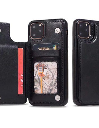 Samsung Galaxy A51 / Case портфейл със слотове за кредитни карти, кожен, магнитно закопчаване - Черен