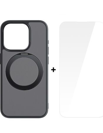 BASEUS Калъф + Стъклен протектор Sky Ring 360 MagSafe Apple iPhone 15 Pro Max, P60161006101-03 /черен мат/