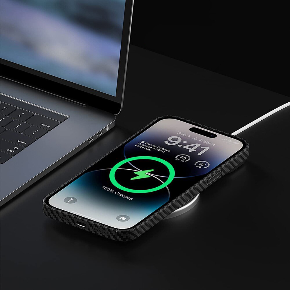Калъф Genuine Carbon MagSafe Apple iPhone 14 Pro Max /черен/ – снимка 4