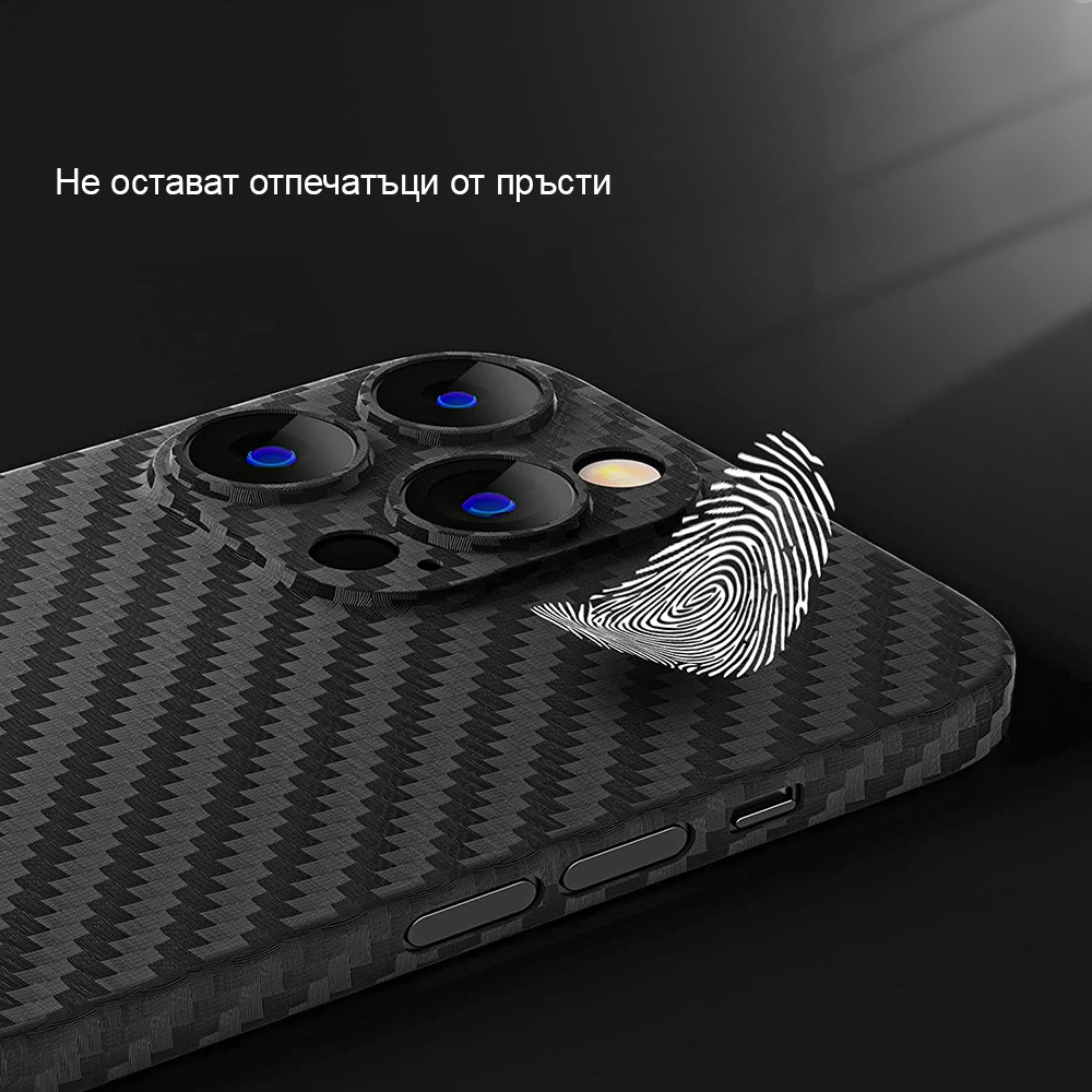 Калъф Genuine Carbon Apple iPhone 14 /черен, с отоврена камера/ – снимка 3