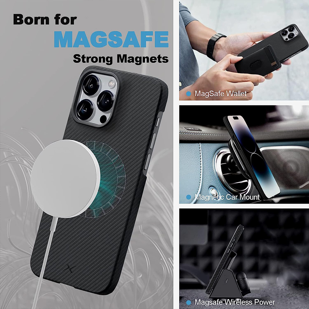 Калъф Genuine Carbon MagSafe Apple iPhone 15 Pro Max /черен/ – снимка 3