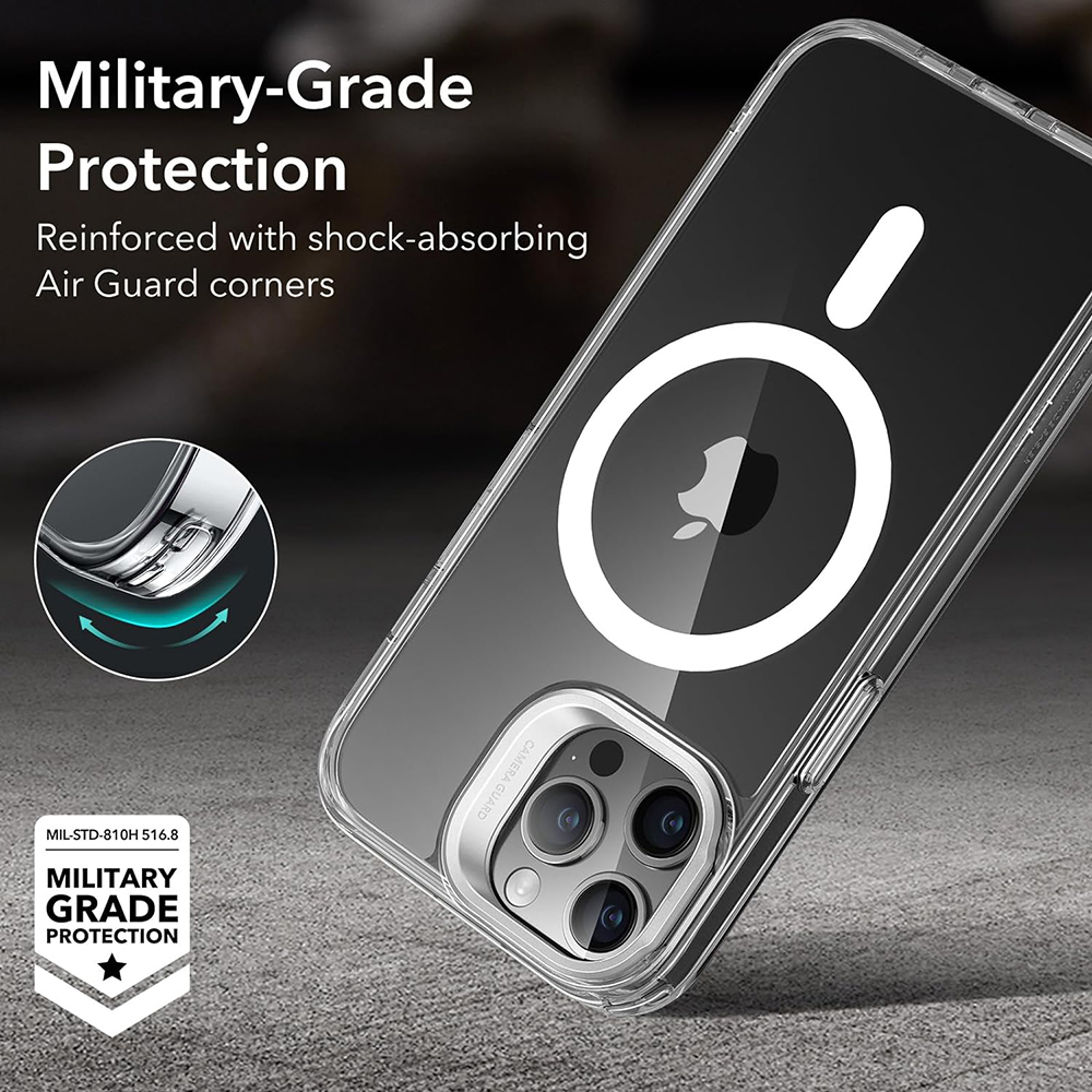 ESR Калъф Classic Hybrid със стойка iPhone 15 Pro, MagSafe /прозрачно + тъмно синьо/ – снимка 2