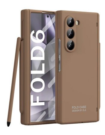 Калъф FW Full Body Hinge Liquid Silicone Samsung Z Fold 6 + S-Pen /кафяв/