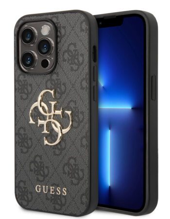 GUESS Калъф Apple iPhone 15 Pro Max, PU 4G Metal Logo Case, кафяв - GUHCP15X4GMGGR