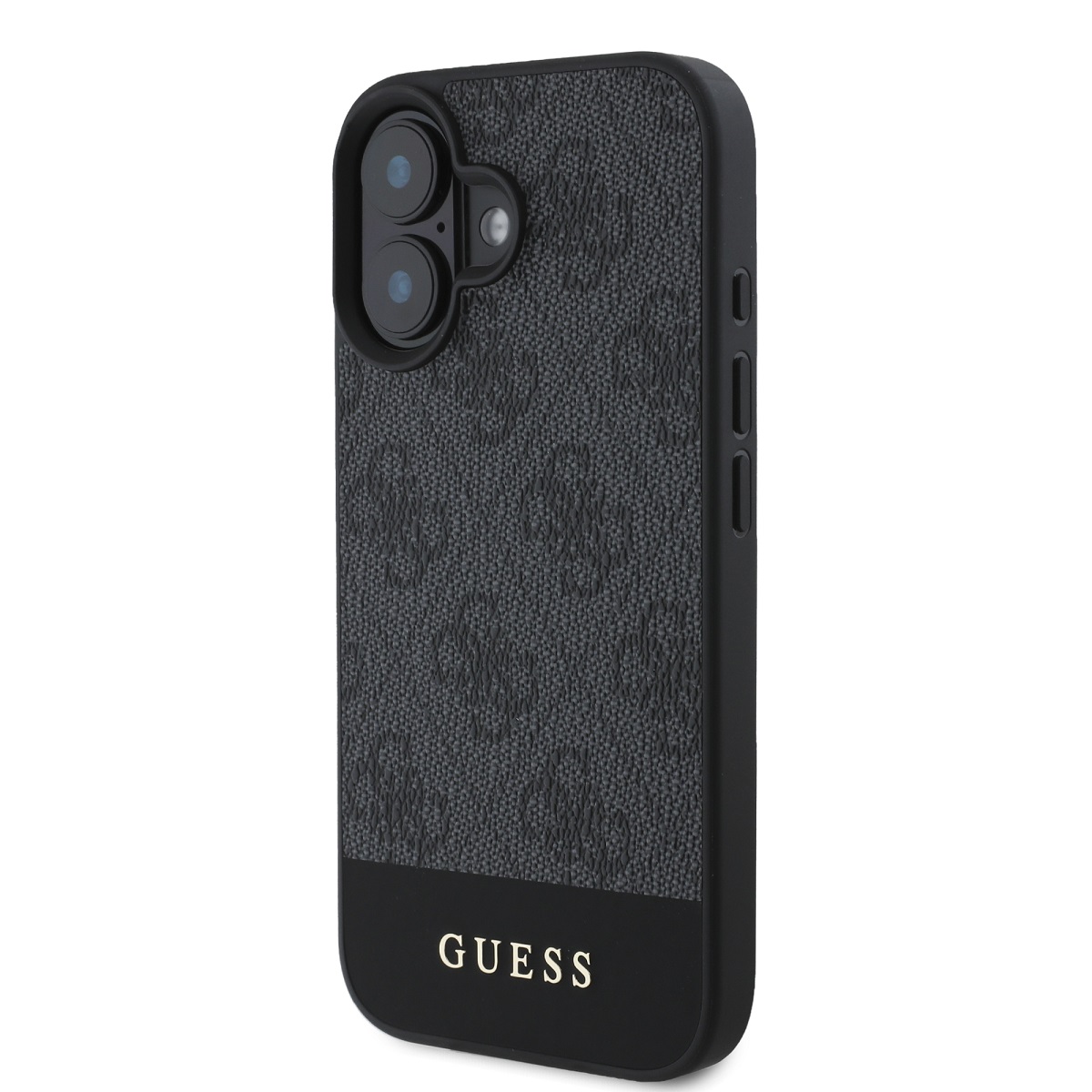 GUESS Калъф Apple iPhone 16, PU 4G Stripe, сив - GUHCP16SG4GLGR – снимка 3