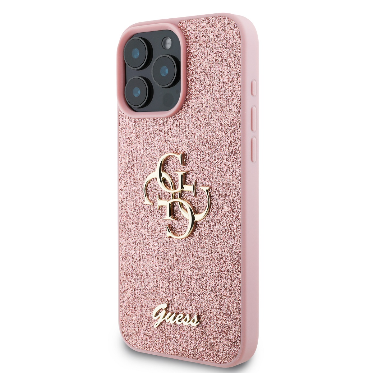 GUESS Калъф Apple iPhone 15 Pro, PU 4G Metal Logo, розов - GUHCP15L4GMGPI – снимка 3