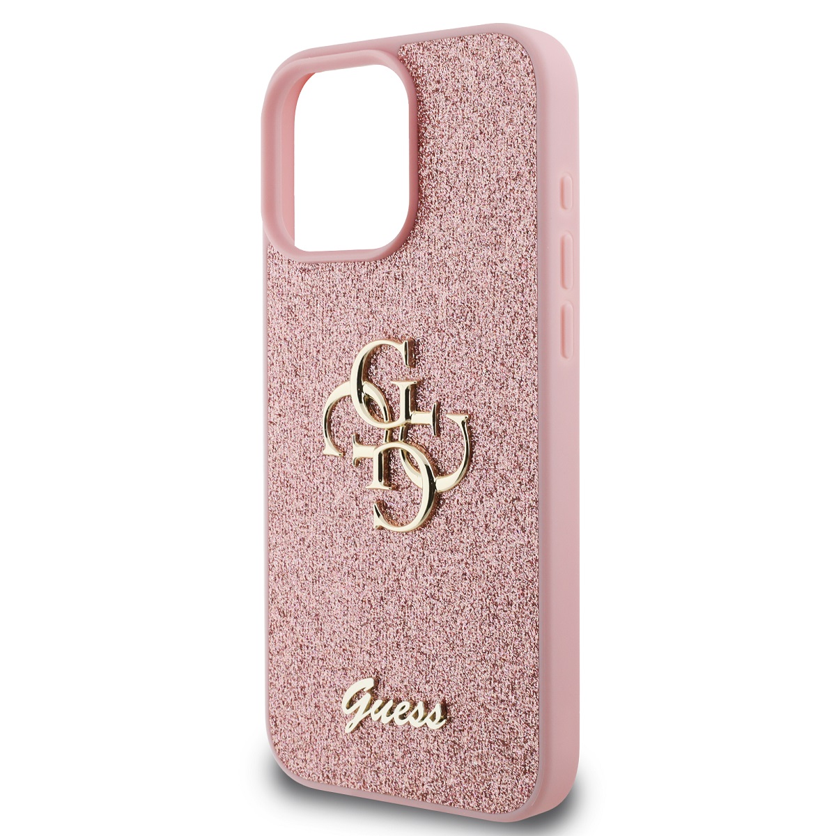 GUESS Калъф Apple iPhone 15 Pro, PU 4G Metal Logo, розов - GUHCP15L4GMGPI – снимка 4