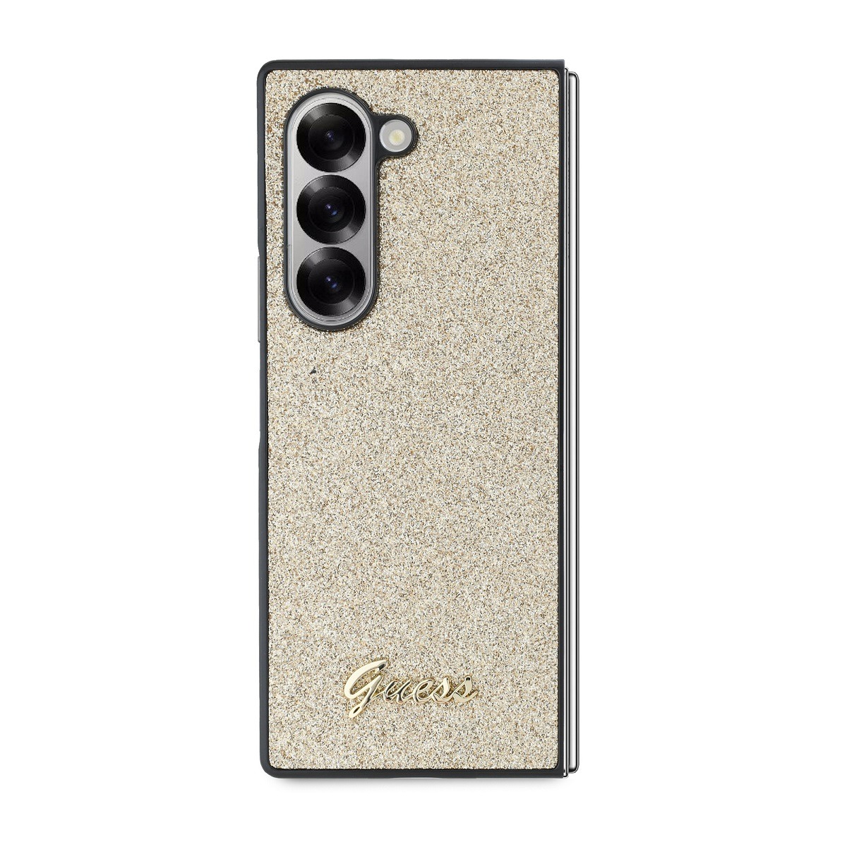 GUESS Калъф Samsung Z Fold 6, PC/TPU Glitter Flakes Metal Logo, златен - GUHCZFD6HGGSHD – снимка 2