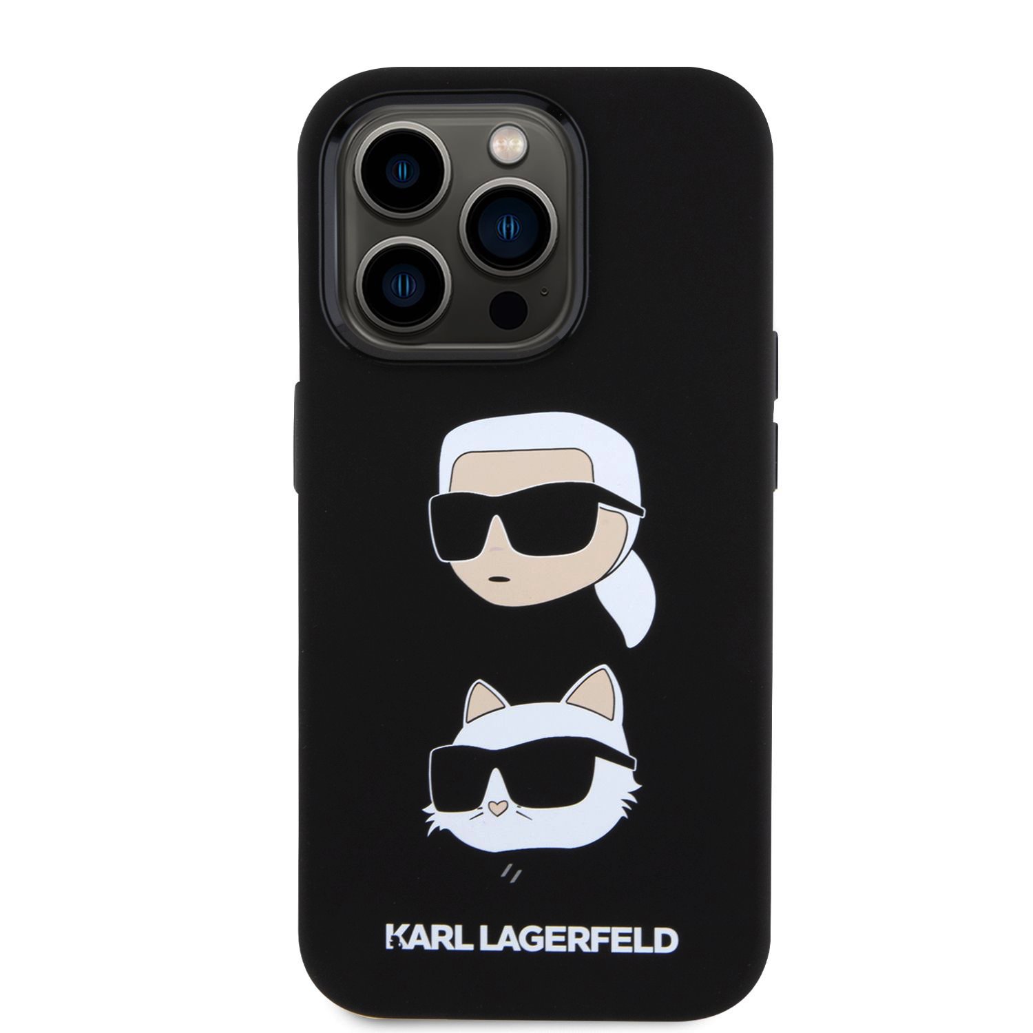 Karl Lagerfeld Калъф Apple iPhone 15 Pro, Liquid Silicone K/C Heads - KLHCP15LSDHKCNK – снимка 3