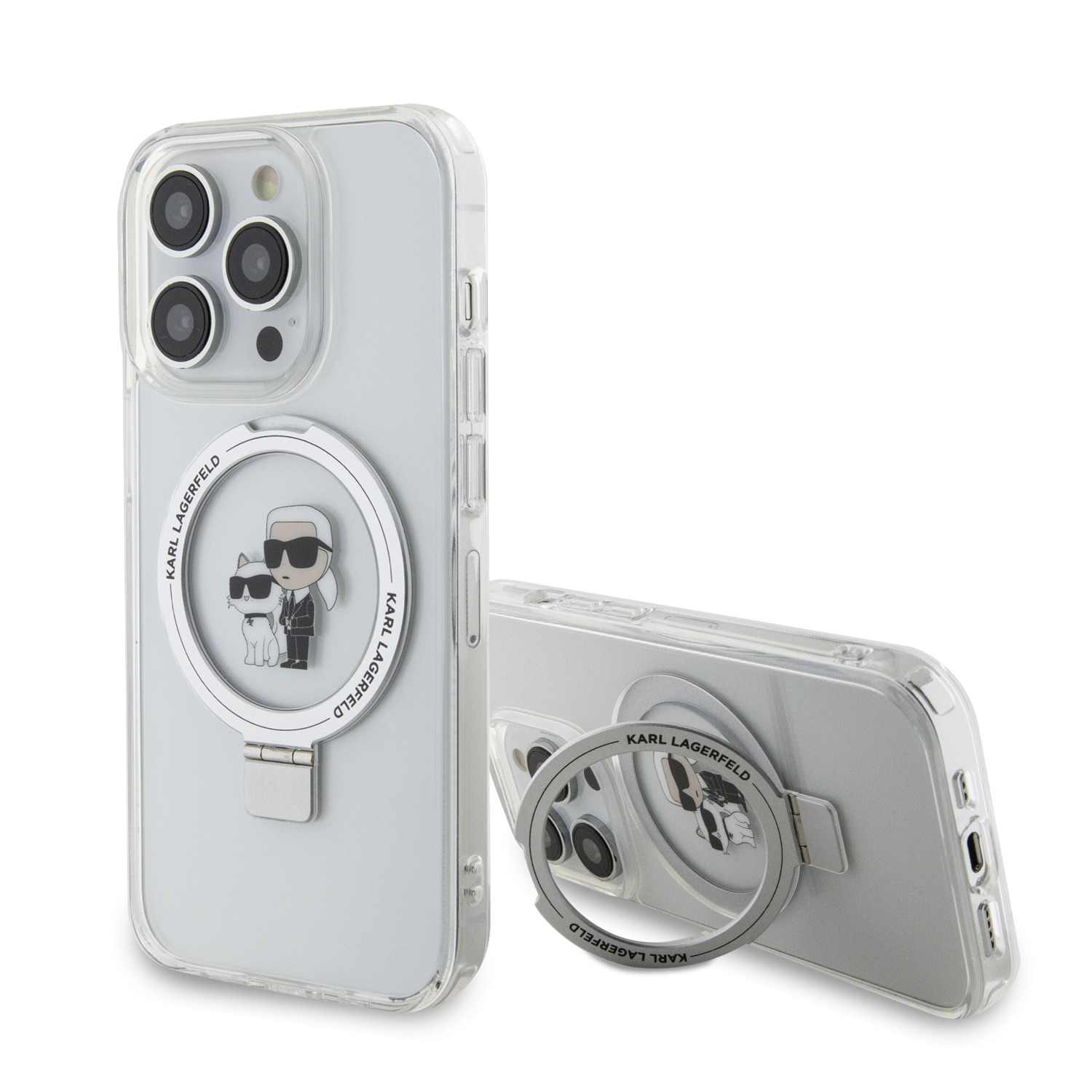 Karl Lagerfeld Калъф Apple iPhone 15 Pro Max, Ringstand K/C MagSafe /прозрачен/ - KLHMP15XHMRSKCH – снимка 2