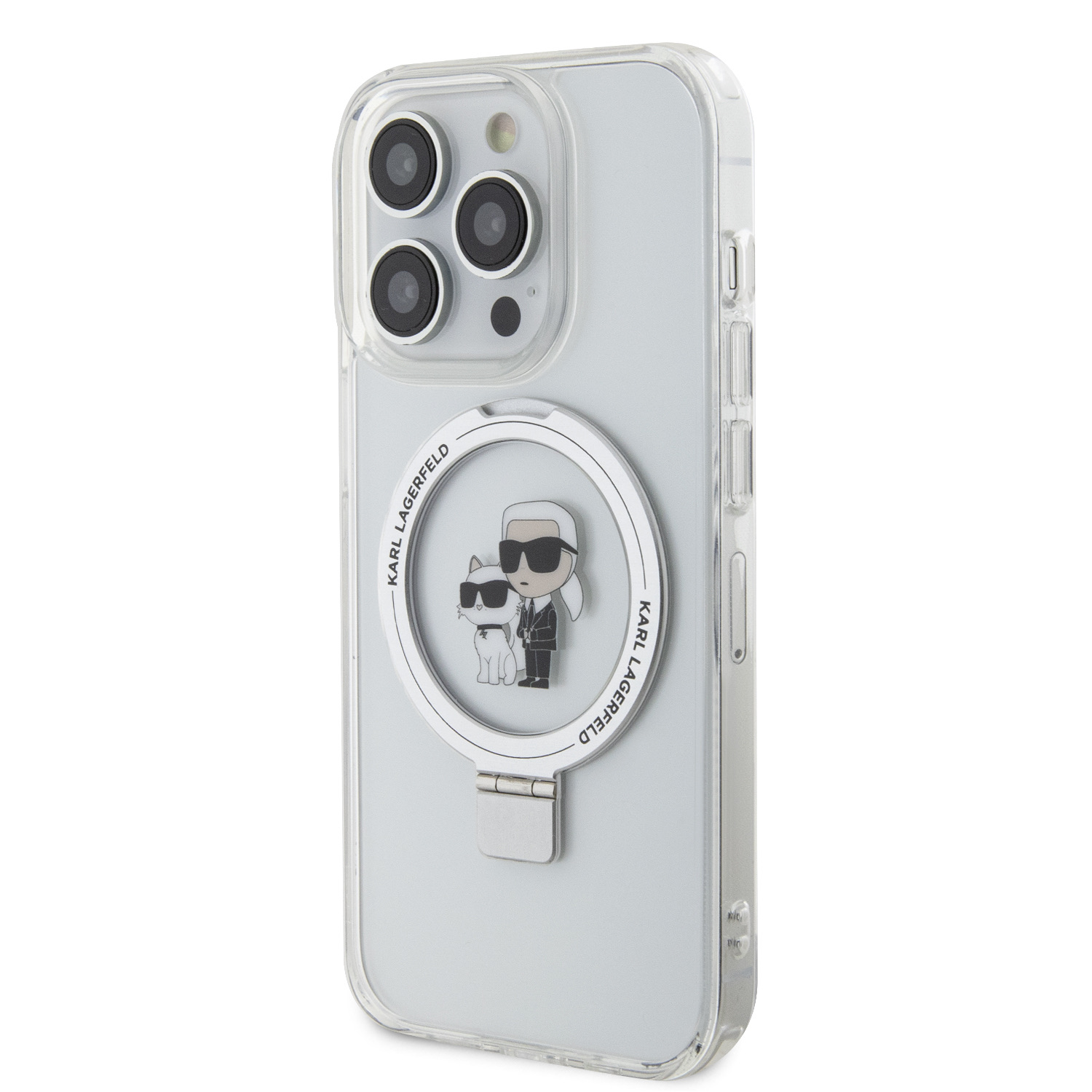 Karl Lagerfeld Калъф Apple iPhone 15 Pro Max, Ringstand K/C MagSafe /прозрачен/ - KLHMP15XHMRSKCH