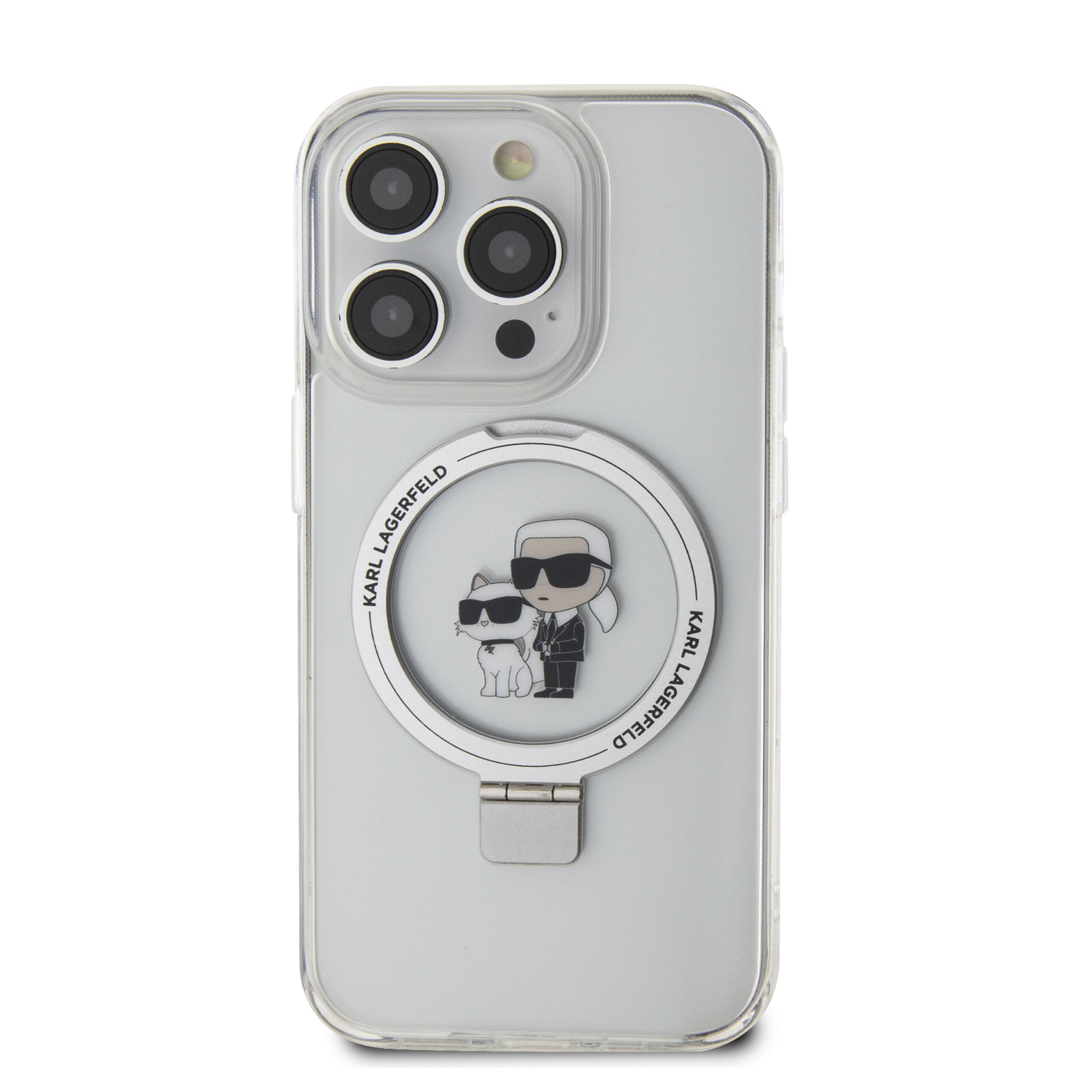 Karl Lagerfeld Калъф Apple iPhone 15 Pro Max, Ringstand K/C MagSafe /прозрачен/ - KLHMP15XHMRSKCH – снимка 3