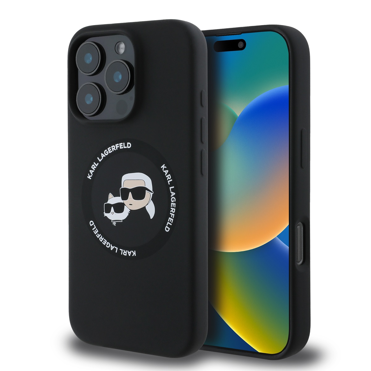 Karl Lagerfeld Калъф Apple iPhone 16 Pro Max, Liquid Silicone K/C MagSafe /черен/ - KLHMP16XSKCHTCK