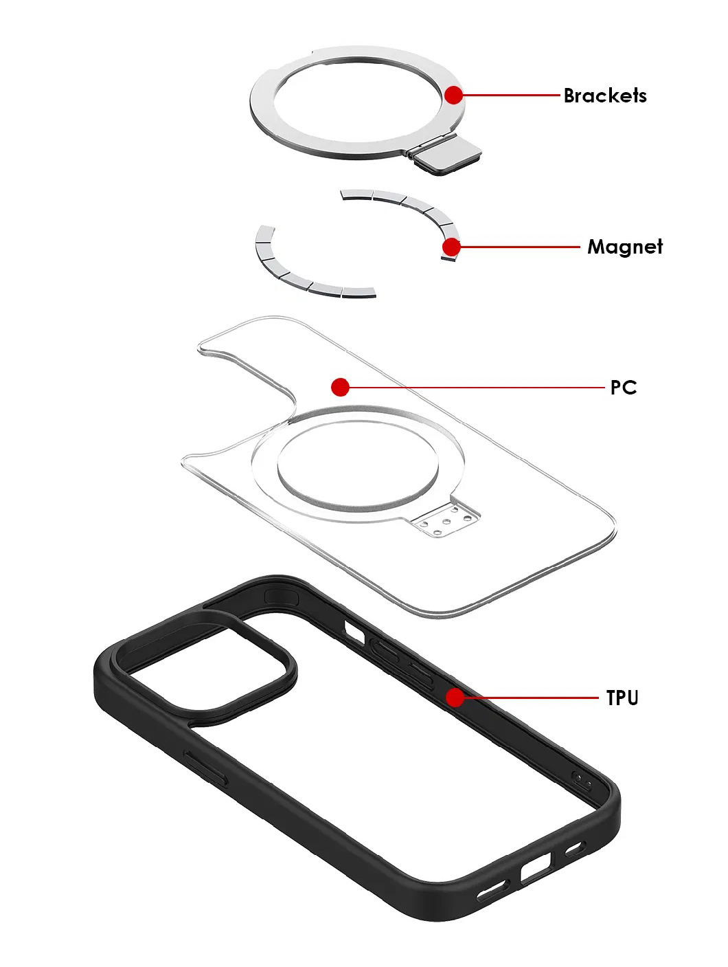 Калъф Metal ring MagSafe Apple iPhone 13 Pro /черен/ – снимка 2