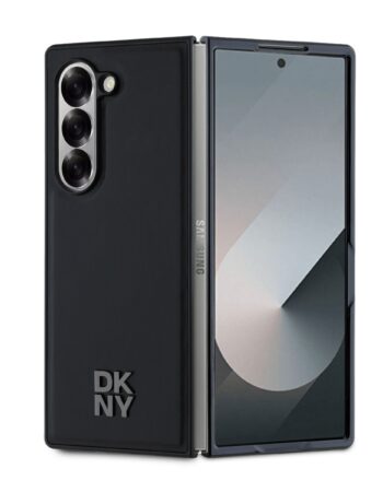 DKNY Калъф Samsung Z Fold 6, PU Leather Stack Logo MagSafe, черен - DKHMZFD6PSMCSLK