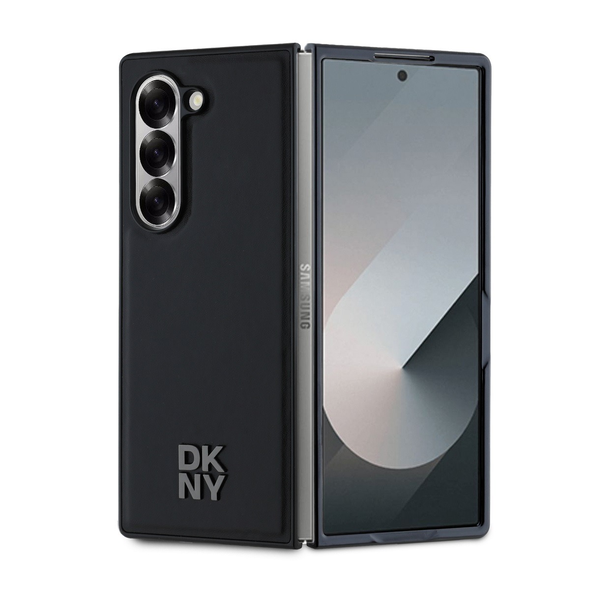 DKNY Калъф Samsung Z Fold 6, PU Leather Stack Logo MagSafe, черен - DKHMZFD6PSMCSLK